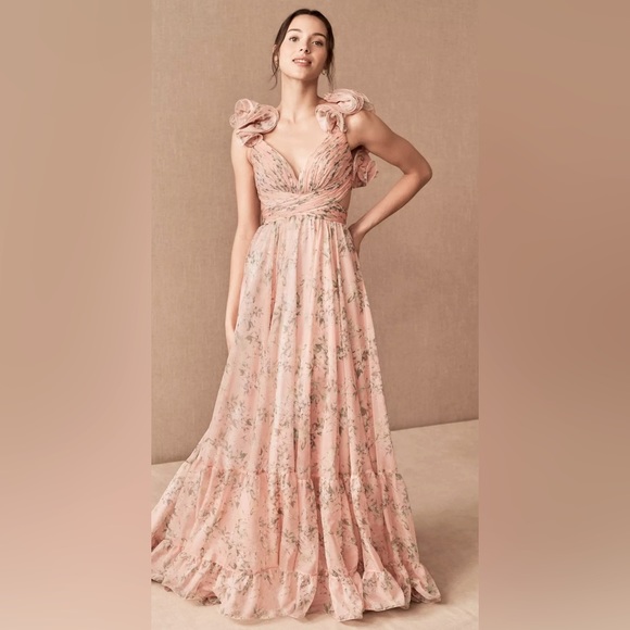 Mac Duggal Pale Pink Floral Gown - Picture 1 of 3
